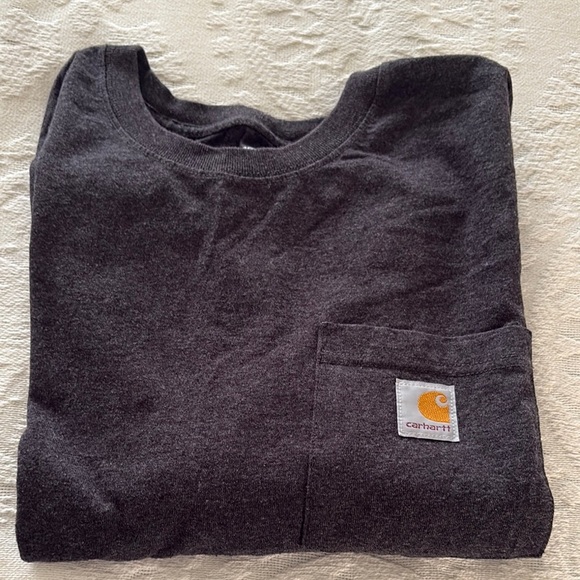 Gently Loved Carhartt Men's Dark Gray Pocket Tee - Picture 7 of 7
